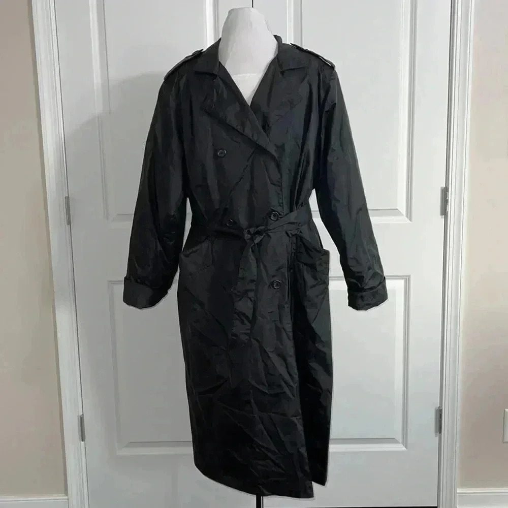 Lord & Taylor Double Breasted Belted Trench Coat